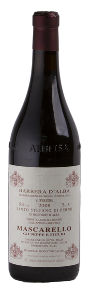 Guiseppe Marscarello Barbera d'Alba 'Santo Stefano' Barbera 2008 - $77.25 a bottle